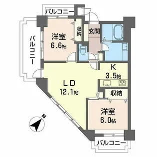 グランドメゾン鶴舞公園【0201号室】の間取り
