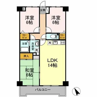 エルセリートオーテ【5階】の間取り