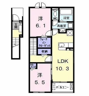 ヒカルサ名古屋港区大西Ⅱ【202号室】の間取り