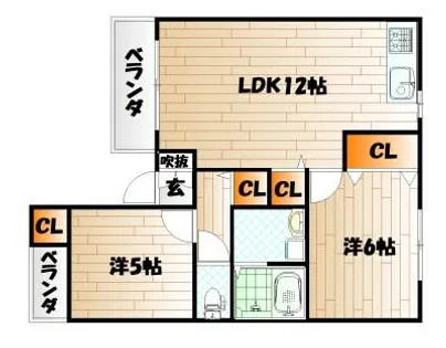 プロヴァンス赤坂【202号室】の間取り