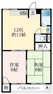 大阪府藤井寺市沢田1丁目【マンション】の間取り