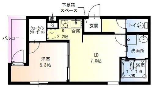兵庫県尼崎市南七松町1丁目【アパート】の間取り