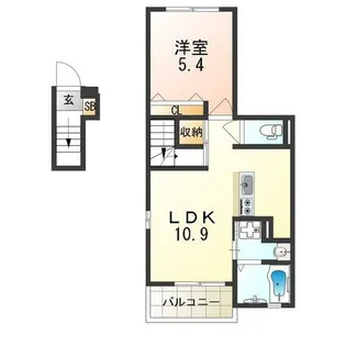 エトワール加美【2階】の間取り
