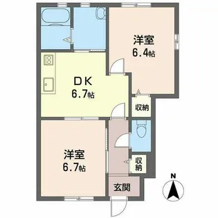 ひだまり【0103号室】の間取り