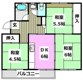 平田住宅14棟【301号室】の間取り
