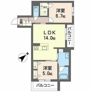 サウザンド和泉府中【0301号室】の間取り
