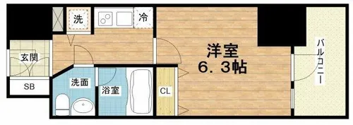 プライマル靱本町【12階】の間取り