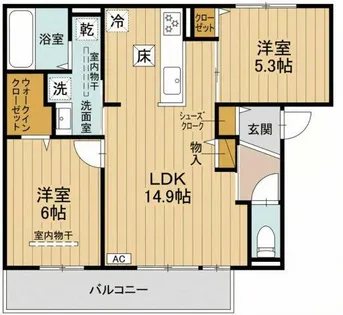 D-residence下田部A【203号室】の間取り