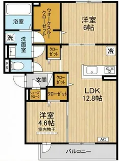 シエル・クレール【1階】の間取り