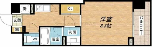 アスヴェルタワー大阪城WEST【5階】の間取り