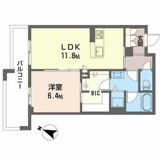 シャーメゾン ユカリナ グリーン 神崎川【0307号室】の間取り