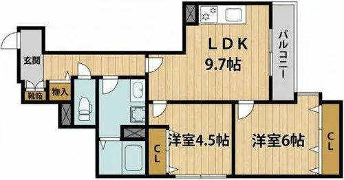 Healing Grace高槻高西町 B棟【302号室】の間取り