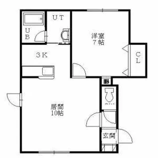 ユニゾン新発寒【101号室】の間取り