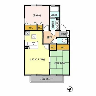 オリエントクレスト【105号室】の間取り