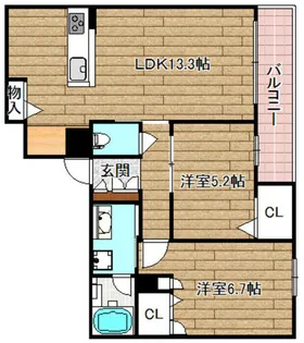 プレリュード上本町【203号室】の間取り