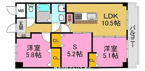 エクセラート高井田【4階】の間取り
