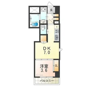 クローバー・ビュー北花田【10階】の間取り