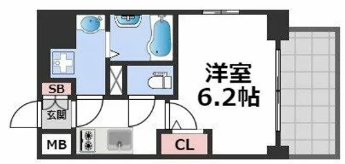 エスリード松屋町グレイス【11階】の間取り