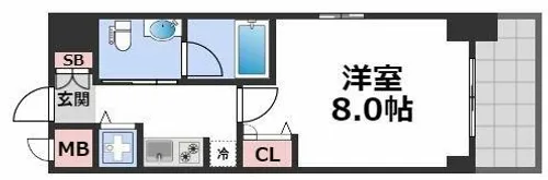ISM谷町六丁目【11階】の間取り