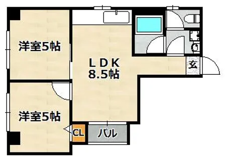 サンハイツ弐番館【402号室】の間取り