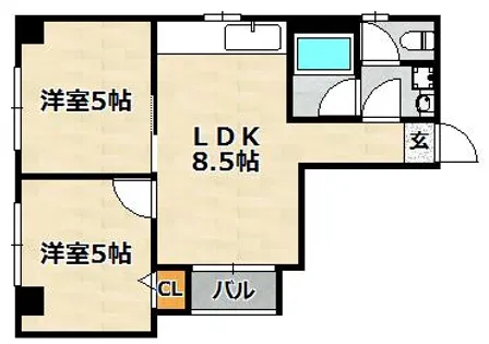 サンハイツ弐番館【302号室】の間取り