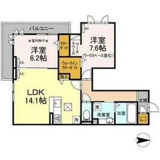 グランドゥール【1階】の間取り