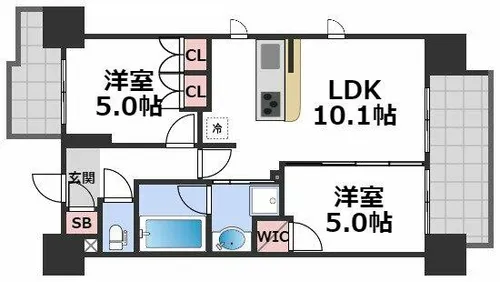 SK RESIDENCES SHINSAIBASHI【3階】の間取り