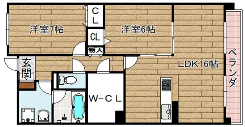 カーサ グランデ【206号室】の間取り