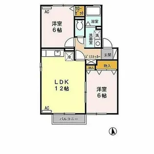 メゾンクレール【2階】の間取り