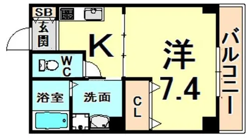 ボヌール伊丹【4階】の間取り
