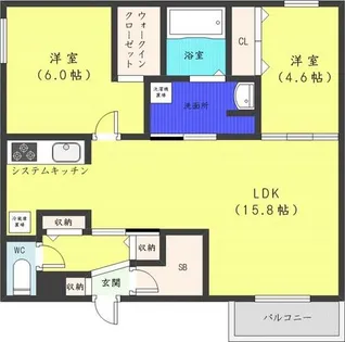 エフュート南円山【1階】の間取り