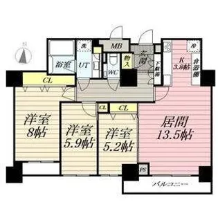 パークハウス幌西南10条【5階】の間取り