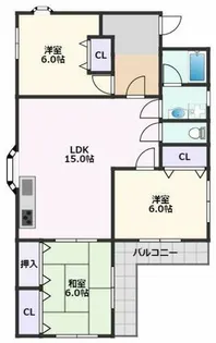 キャッスルリバー片山【3階】の間取り