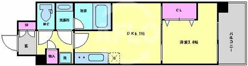 ドゥーエ天満橋【8階】の間取り