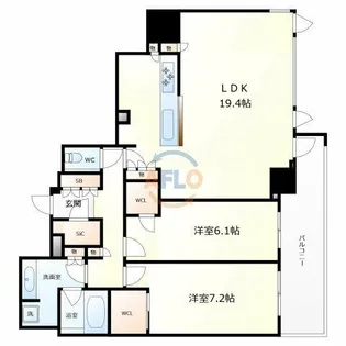 グランドメゾン上町台レジデンスタワー【11階】の間取り