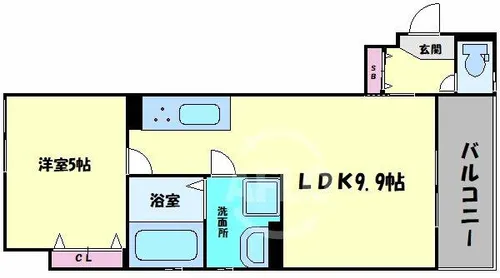 クリエオーレ鶴橋【3階】の間取り