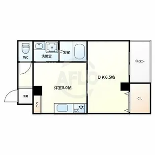 クィーンライフ桑津【6階】の間取り