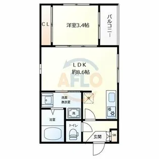 ハーモニーテラス安立Ⅳ【1階】の間取り