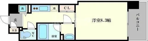 アスヴェルタワー大阪城WEST【5階】の間取り