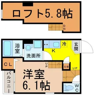グリーンハイツ伝馬【2階】の間取り