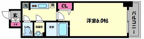 ファステート大阪上本町ソーレ【6階】の間取り