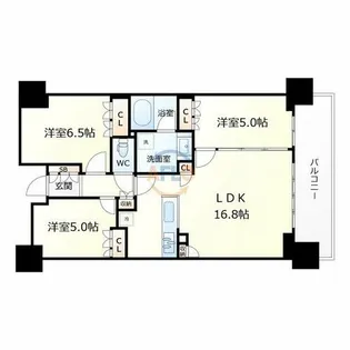 リバーガーデン四天王寺【11階】の間取り