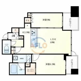 シティタワー大阪本町【12階】の間取り