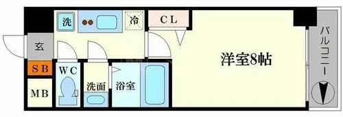 サムティ阿波座ベルシア【1203号室】の間取り