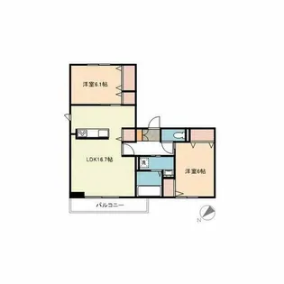 ベルヒルズB【2階】の間取り