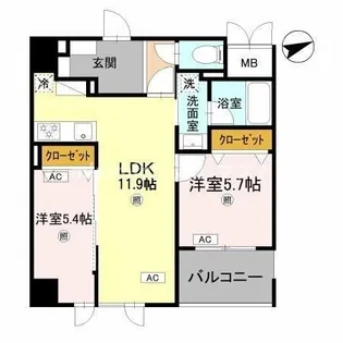 コンフォート泉尾【202号室】の間取り