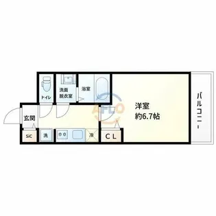 S-RESIDENCE新大阪Ridente【10階】の間取り