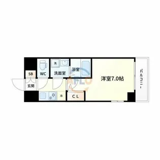 エスリード大阪クレストコート【7階】の間取り