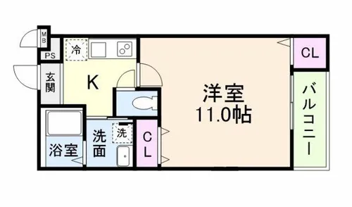 ルアン阿倍野【202号室】の間取り