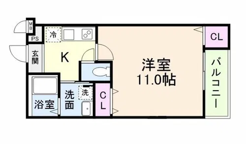ルアン阿倍野【202号室】の間取り